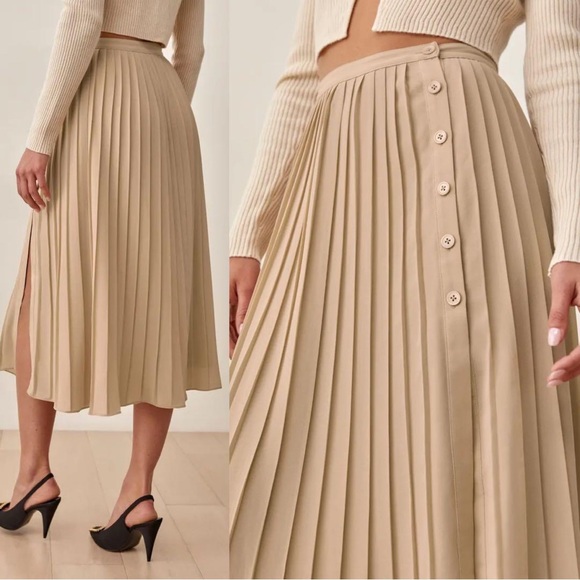 Vintage Pleated button up skirt preppy - Picture 1 of 7